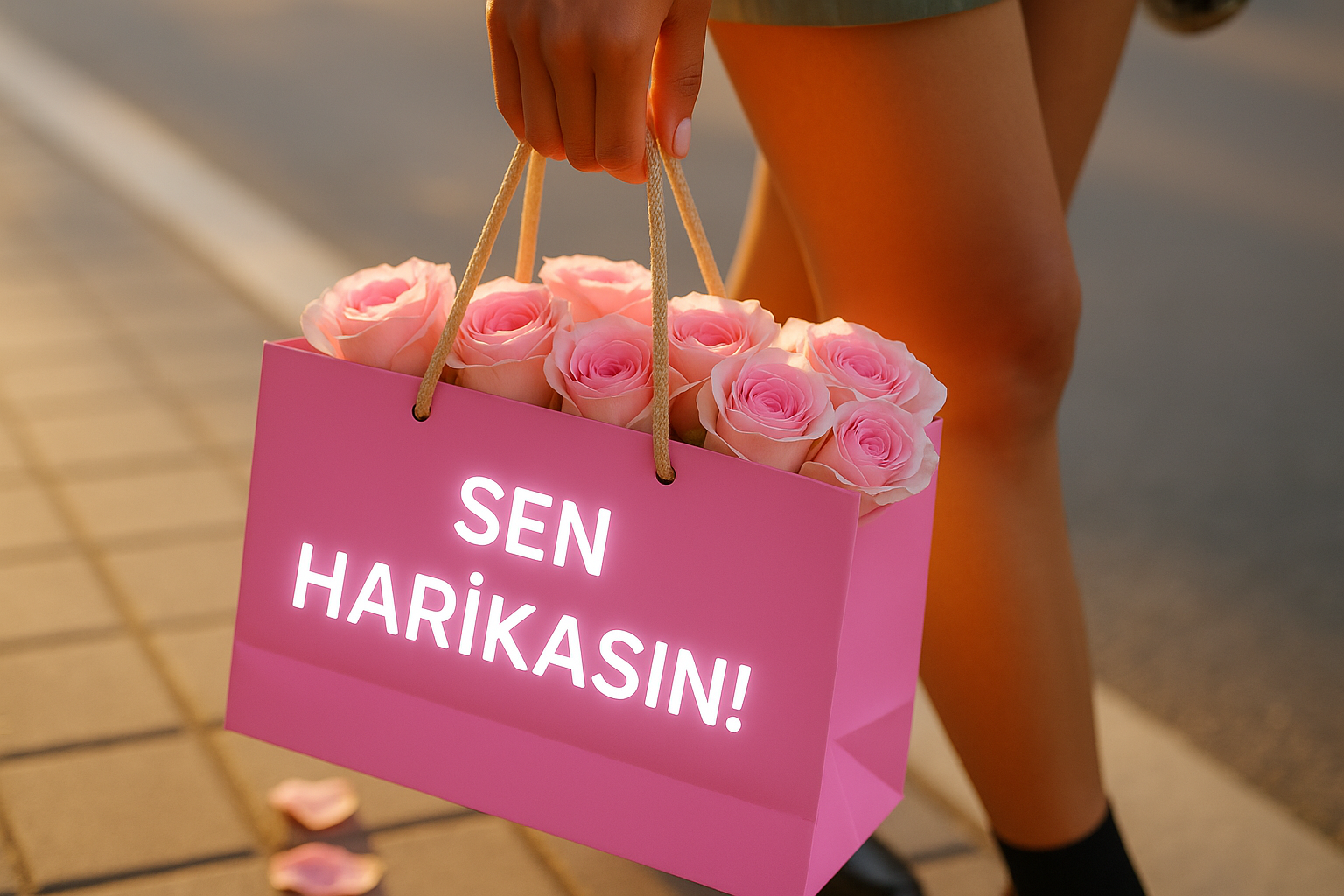 Düzenlenmiş Türkçe alışveriş torbası