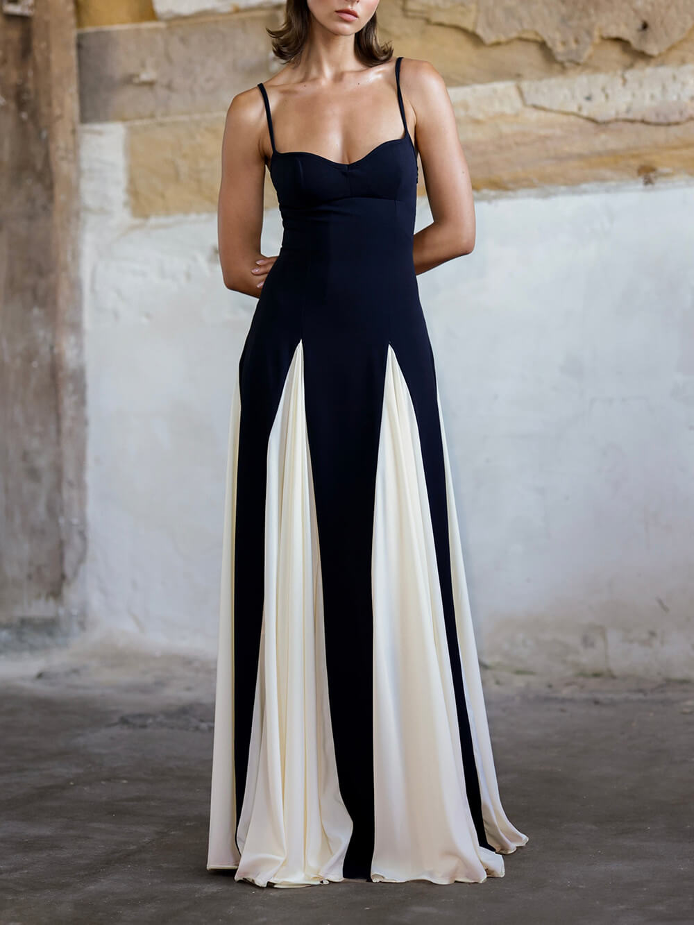 Panelli Tül   A - Kesim Slip Maxi Elbise